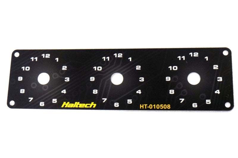 Haltech Triple Switch Panel w/Yellow & Red Knobs Haltech