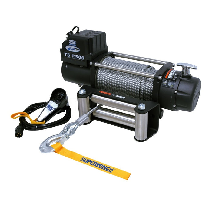 Superwinch 11500 LBS 12V DC 3/8in x 84ft Steel Rope Tiger Shark 11500 Winch Superwinch