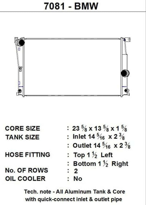 CSF BMW 2 Seires (F22/F23) / BMW 3 Series (F30/F31/F34) / BMW 4 Series (F32/F33/F36) A/T Radiator CSF