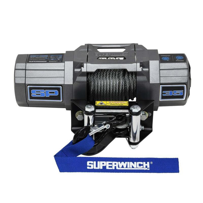 Superwinch 3500 LBS 12V DC 7/32in x 40ft Steel Rope Roller Fairlead SP 35 Winch Superwinch