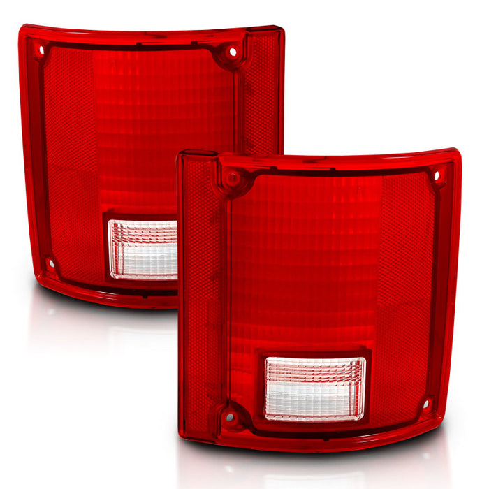 ANZO 1978-1991 Chevy Blazer Taillight Red/Clear Lens w/o Chrome Trim Fleetside (OE Replacement) ANZO