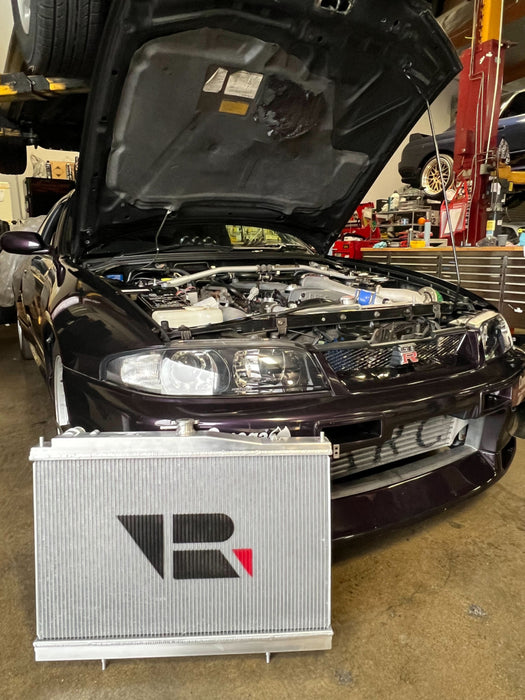 CSF Nissan R33 Skyline GT-R/GTS Full Billet Aluminum High-Performance Radiator - Black CSF