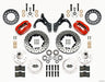 Wilwood Forged Dynalite Front Kit 11.00in Drill-Red 65-68 Chevy Impala -Drum Spindle