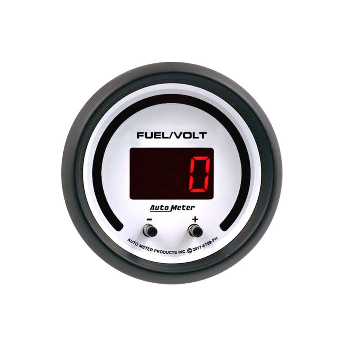 Autometer 52.4mm White Switchable 0-100 Fuel Level/8-18V Voltmeter Phantom Elite Digital Gauge AutoMeter