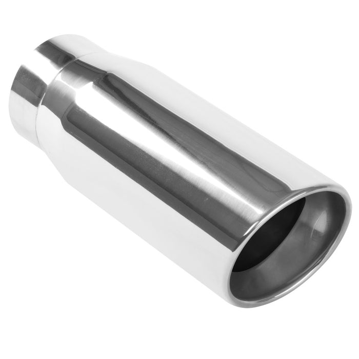 MagnaFlow Tip Stainless Double Wall Round Single Outlet Polished 5in DIA 4in Inlet 13in Length Magnaflow