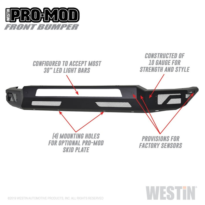 Westin  2019 Dodge Ram 1500 ( Excludes 1500 Classic & Rebel Models )  Pro-Mod Front Bumper Westin