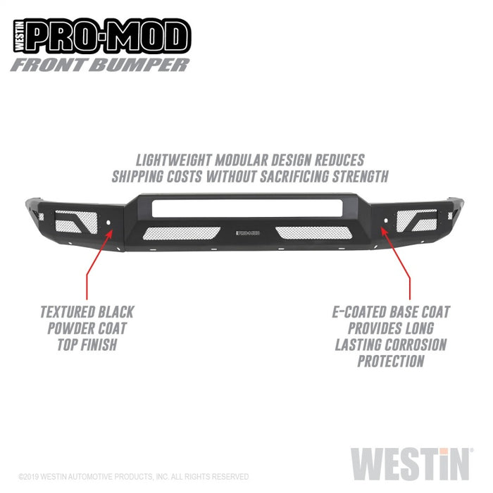 Westin 15-19 Chevrolet Silverado 2500/3500 Pro-Mod Front Bumper - Textured Black Westin