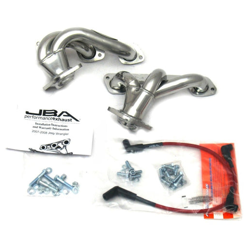 JBA 07-11 Jeep 3.8L V6 1-1/2in Primary Silver Ctd Cat4Ward Header JBA