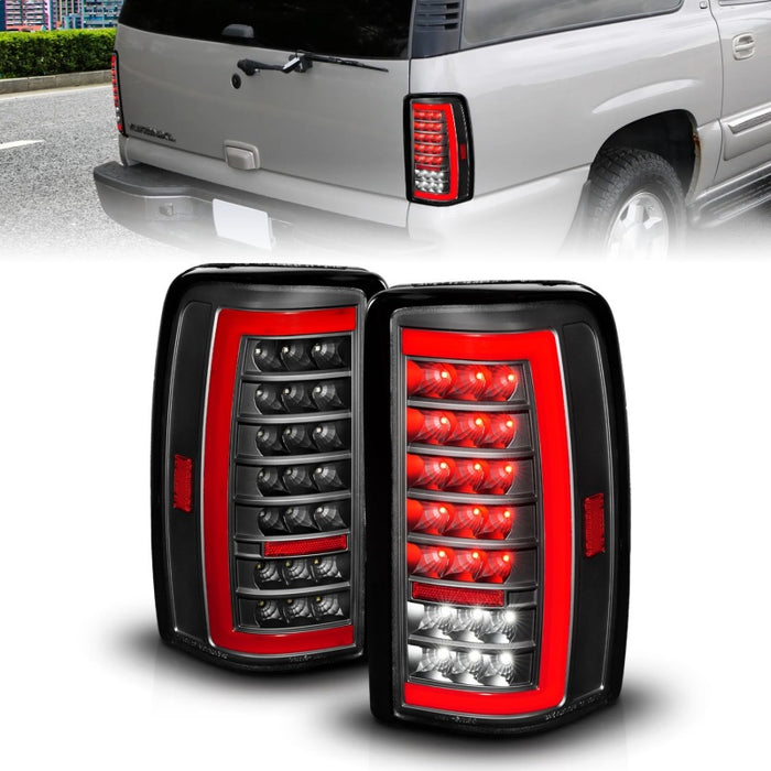 ANZO 00-06 Chevrolet Tahoe / GMC Yukon Full LED Taillights w/ Lightbar Black Housing/Clear Lens ANZO