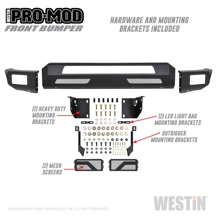 Westin  2019 Dodge Ram 1500 ( Excludes 1500 Classic & Rebel Models )  Pro-Mod Front Bumper Westin