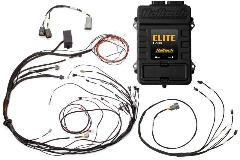 Haltech Elite 1500 Terminated Harness ECU Kit w/ Square EV1 Injector Connectors Haltech