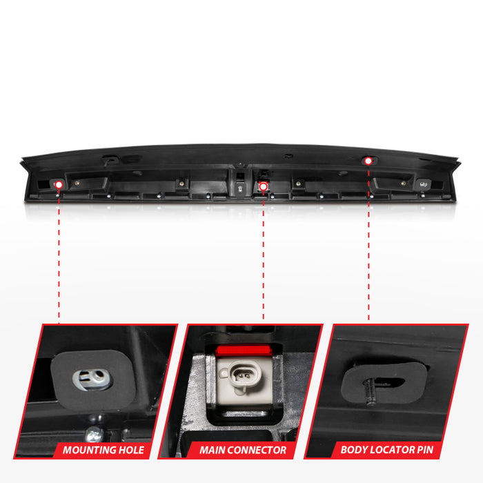 ANZO 2007-2014 Chevrolet Suburban 1500 LED 3rd Brake Light Black Housing Smoke Lens w/ Spoiler 1pc ANZO