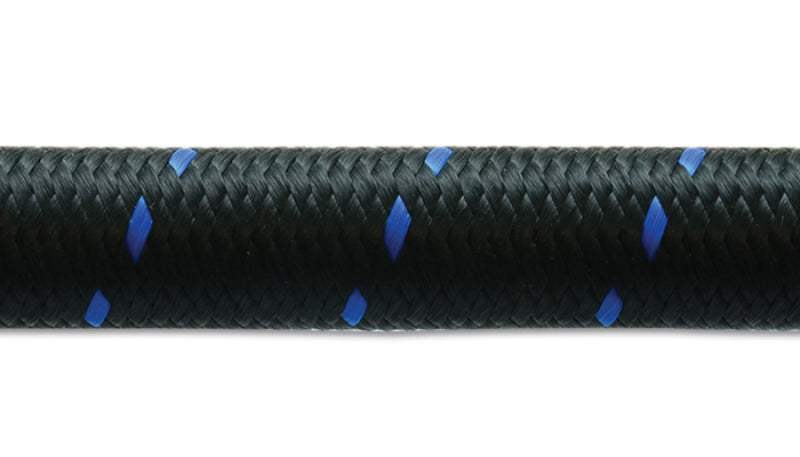 Vibrant -12 AN Two-Tone Black/Blue Nylon Braided Flex Hose (20 foot roll) Vibrant