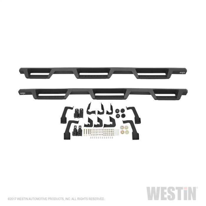 Westin 14-18 Chevrolet Silverado 1500 DC 6.5ft Bed HDX Drop W2W Nerf Step Bars - Tex. Blk Westin