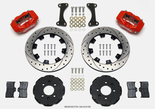 Wilwood Forged Dynalite Front Hat Kit 12.19in Drilled Red 90-99 Civic w/240 mm Disc