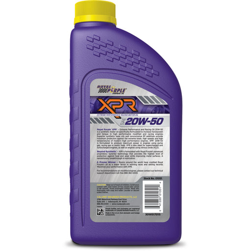 Royal Purple XPR Synthetic Extreme Performance 20W-50 Racing Oil - 1 Quart Royal Purple