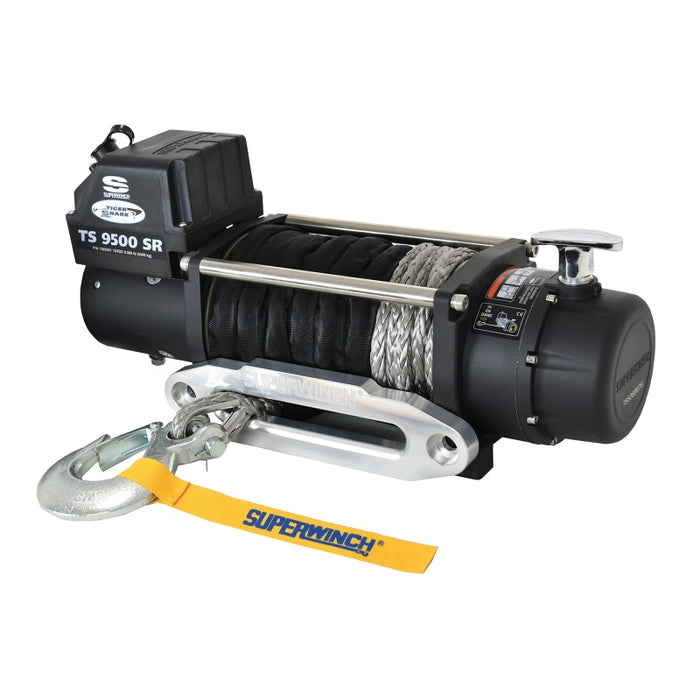 Superwinch 9500 LBS 12V DC 3/8in x 80ft Synthetic Rope Tiger Shark 9500 Winch Superwinch