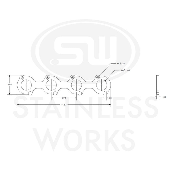 Stainless Works Small Block Ford 4.6L 2V Round Port Header 304SS Exhaust Flanges 1-5/8in Primaries Stainless Works