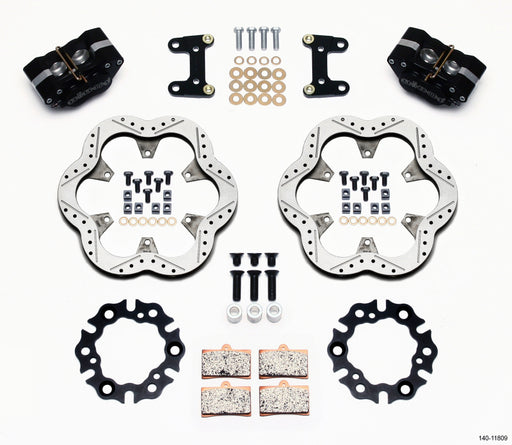 Wilwood GP320 Front Kit Top Mount 10.50in SuperAlloy Vntd Rtr Asph Midget