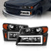 ANZO 04-12 GM Colorado/Canyon/I-Series Crystal Headlights - w/ Light Bar Black Housing 4pcs ANZO