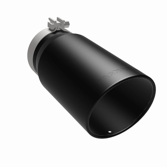 MagnaFlow Tip Stainless Black Coated Single Wall Round Single Outlet 6in Dia 5in Inlet 13in L Magnaflow
