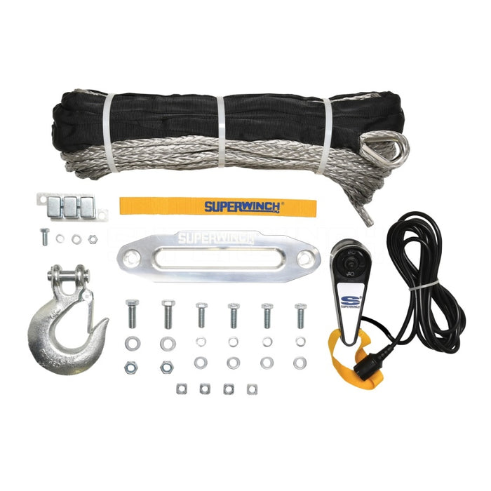 Superwinch 9500 LBS 12V DC 3/8in x 80ft Synthetic Rope Tiger Shark 9500 Winch Superwinch