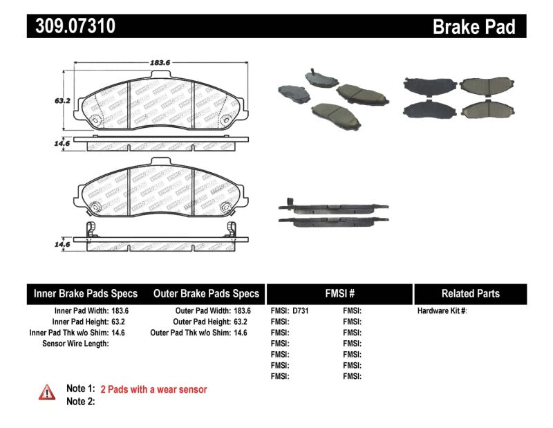 StopTech Performance 04-08 Cadillac XLR/XLR-V / 97-10 Corvette / 05-06 Pontiac GTO Front Brake Pads Stoptech