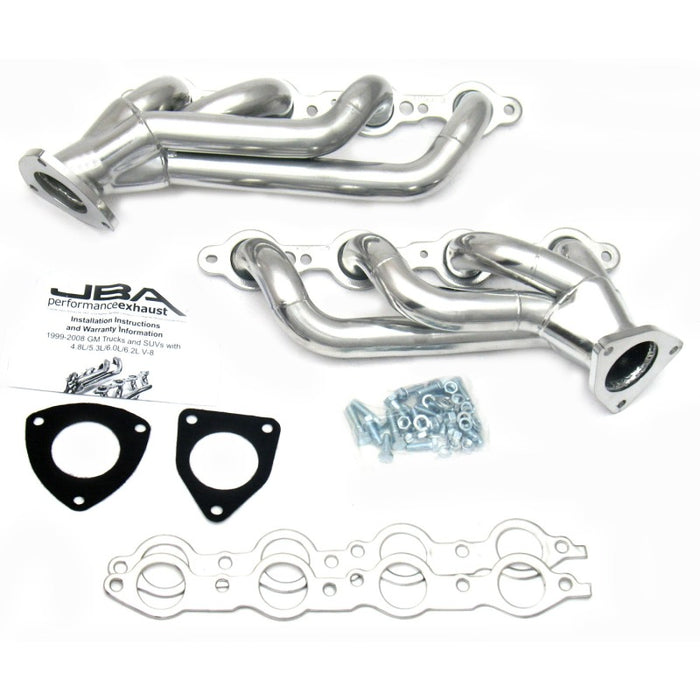 JBA 03-06 GM Truck 6.0L LS w/o EGR 1-5/8in Primary Silver Ctd Cat4Ward Header JBA