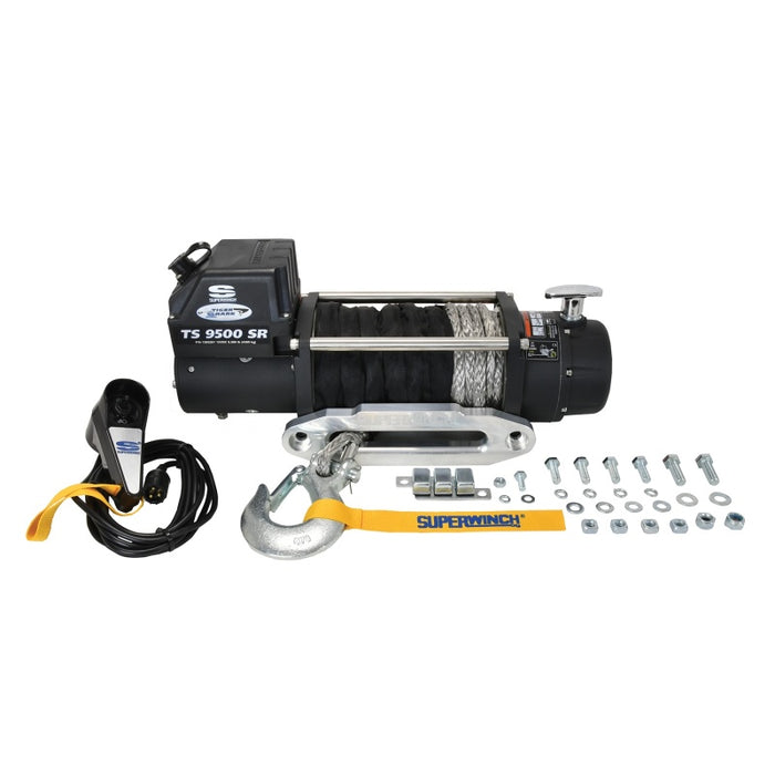 Superwinch 9500 LBS 12V DC 3/8in x 80ft Synthetic Rope Tiger Shark 9500 Winch Superwinch