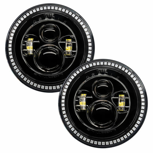 Oracle 7in High Powered LED Headlights - Black Bezel - ColorSHIFT No Controller SEE WARRANTY ORACLE Lighting