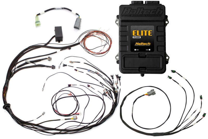 Haltech Elite 1500 Terminated Harness ECU Kit w/ Square EV1 Injector Connectors Haltech