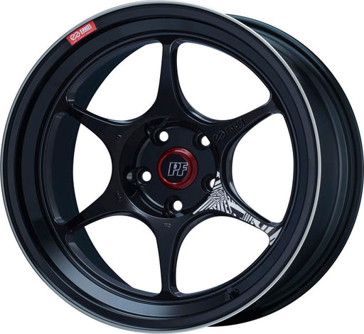 Enkei PF06 18x8in 5x112 BP 50mm Offset 75mm Bore Black Machined Wheel Enkei
