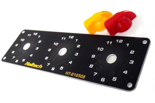 Haltech Triple Switch Panel Kit w/Yellow & Red Knobs Haltech