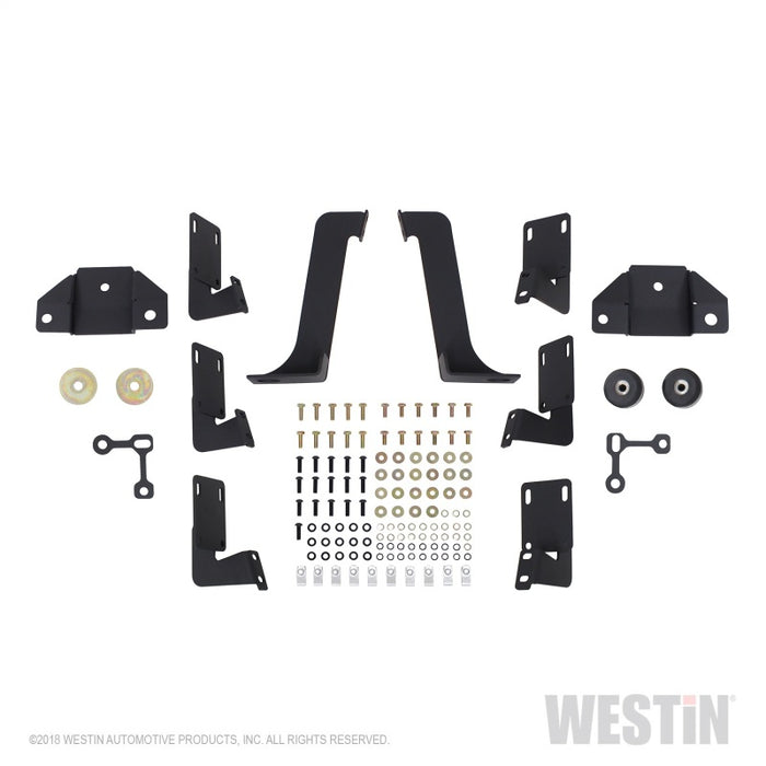 Westin/HDX 99-16 Ford F-250/350 Crew Cab (6.75ft Bed) Stainless Drop Nerf Step Bars - Textured Black Westin