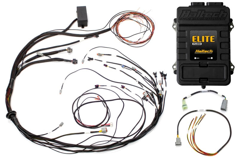 Haltech Elite 1500 Terminated Harness ECU Kit w/ Square EV1 Injector Connectors Haltech