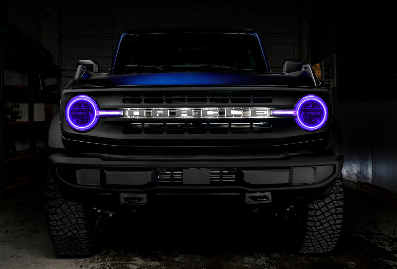 Oracle 21-22 Ford Bronco Headlight Halo Kit w/DRL Bar - Base Headlights -w/RF Cntrl SEE WARRANTY ORACLE Lighting
