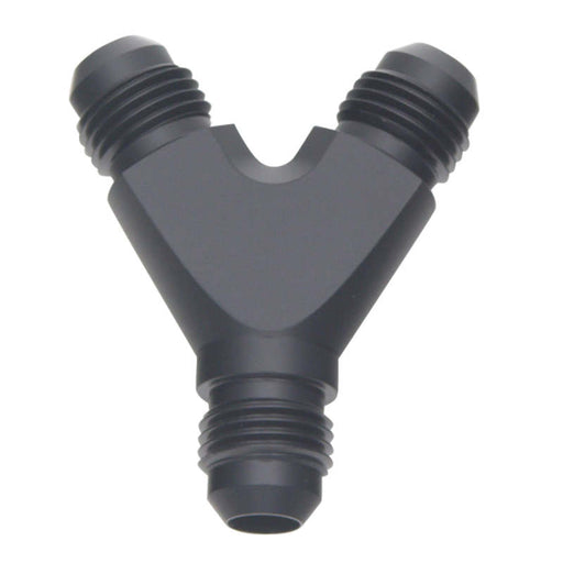 DeatschWerks 6AN Male Flare to 6AN Male Flare to 6AN Male Flare Y Fitting - Anodized Matte Black DeatschWerks