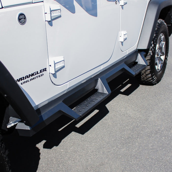 Westin/HDX 07-17 Jeep Wrangler Unlimited Drop Nerf Step Bars - Textured Black Westin