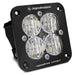 Baja Designs Squadron Sport Black Wide Cornering Pattern Flush Mount LED Light Pod - Clear Baja Designs