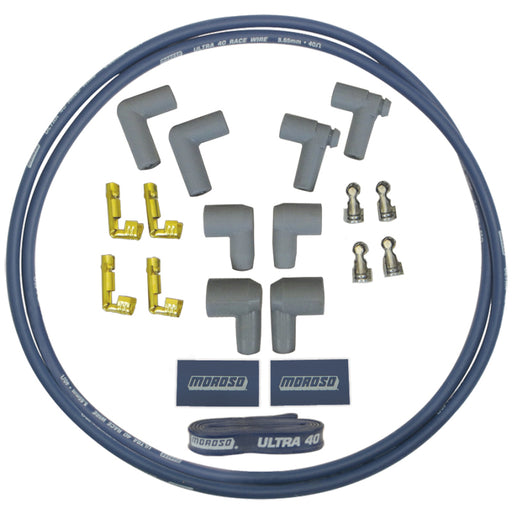 Moroso Ignition Coil Wire Kit - Ultra 40 - Sleeved - 4ft - Blue Moroso