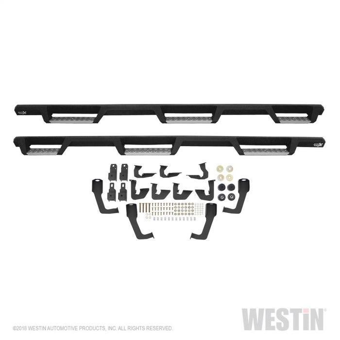 Westin/HDX 07-19 Chevrolet Silverado 2500 8ft Drop Wheel to Wheel Nerf Step Bars - Textured Black Westin