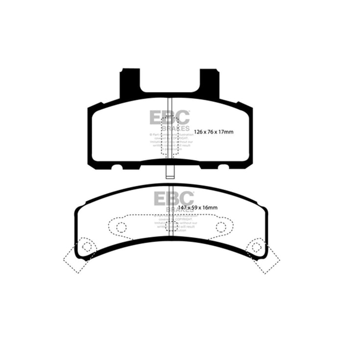 EBC 97-99 Cadillac Deville 4.6 (Rear Drums) Yellowstuff Front Brake Pads EBC