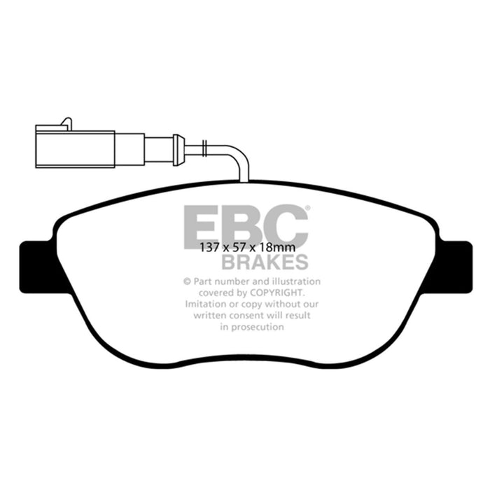 EBC 12+ Fiat 500 1.4 Turbo Abarth Greenstuff Front Brake Pads EBC