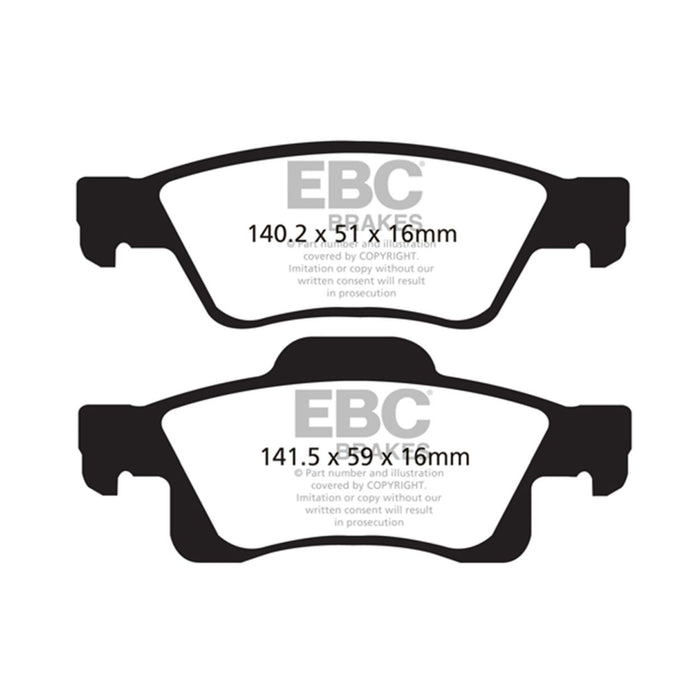 EBC 11+ Dodge Durango 3.6 Yellowstuff Rear Brake Pads EBC