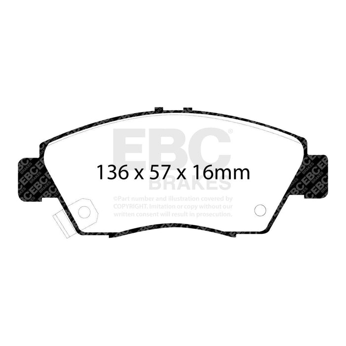 EBC 12 Acura ILX 1.5 Hybrid Greenstuff Front Brake Pads EBC