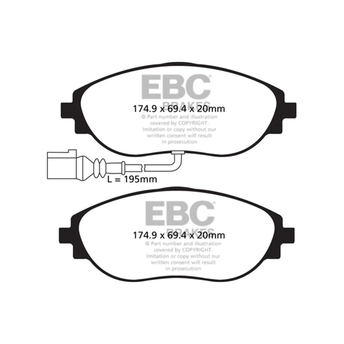 EBC 2015+ Volkswagen GTI/Golf R (Mk7) Bluestuff Front Brake Pads EBC