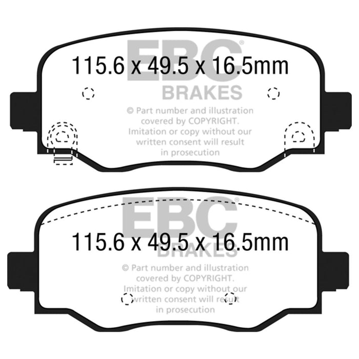 EBC 15+ Fiat 500X 1.4 Turbo Greenstuff Rear Brake Pads EBC