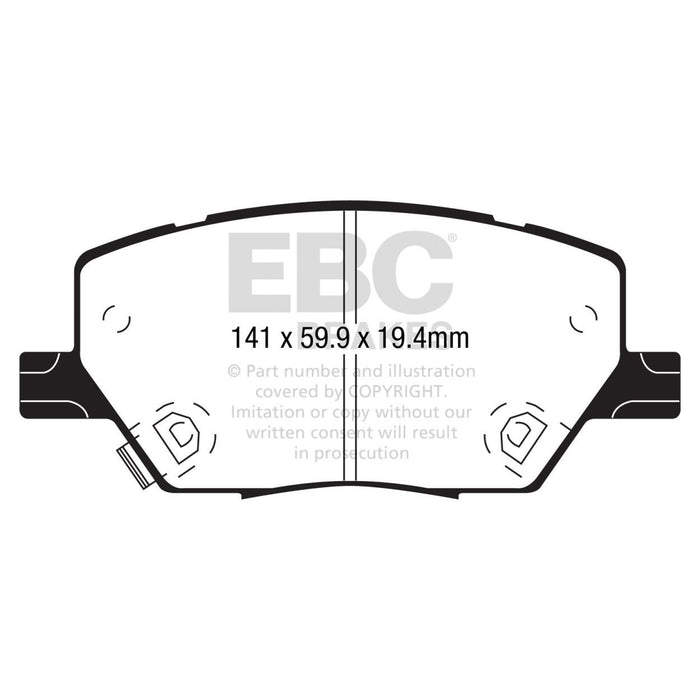 EBC 2015+ Fiat 500X 1.4L Turbo Greenstuff Front Brake Pads EBC