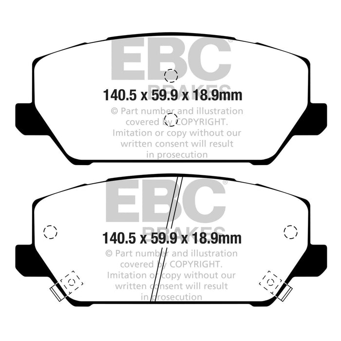 EBC 2019+ Hyundai Veloster N (2nd Gen) 2.0L Turbo Redstuff Front Brake Pads EBC