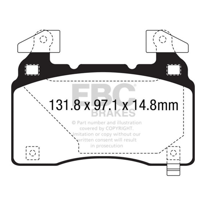 EBC 14+ Cadillac CTS Vsport 3.6 Twin Turbo Yellowstuff Front Brake Pads EBC